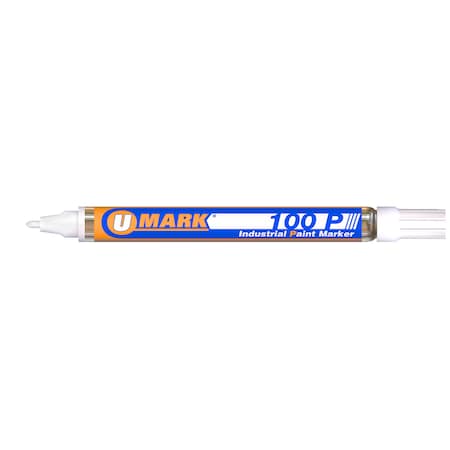 U-Mark 100P Fine Line Marker White, PK12 10205FL